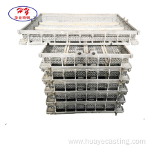Cast heat resistant basket for heat treatment furnace